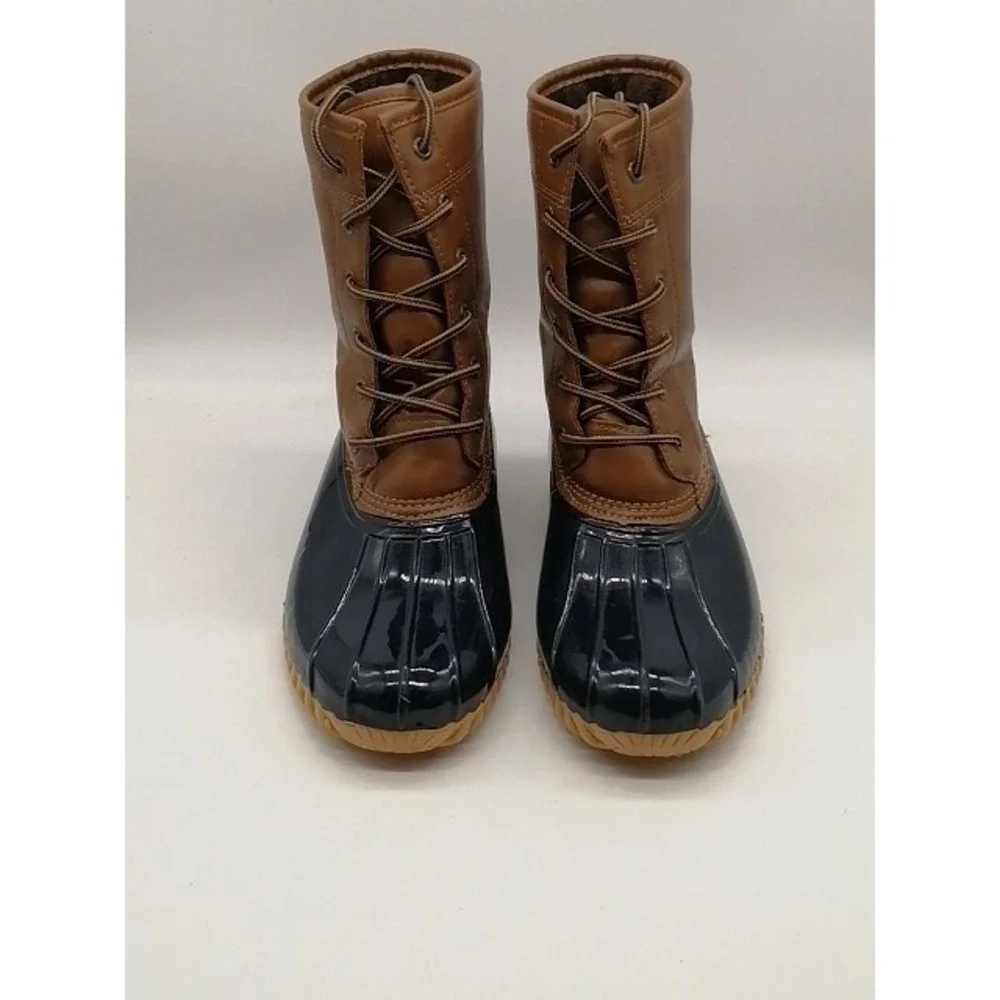 Sporto Boots Womens Elana Brown 10 Rain Duck Ankle Shoe Lined Comfort 80981